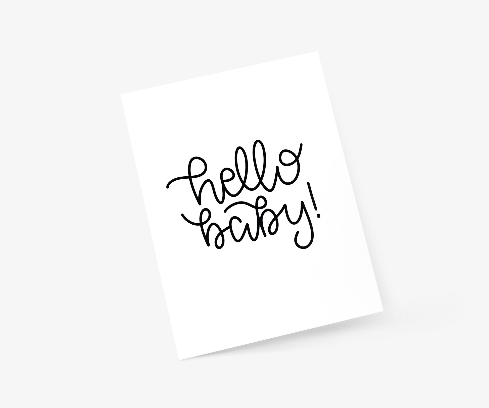 Hello Baby Script Baby Card | Footnotes Paper