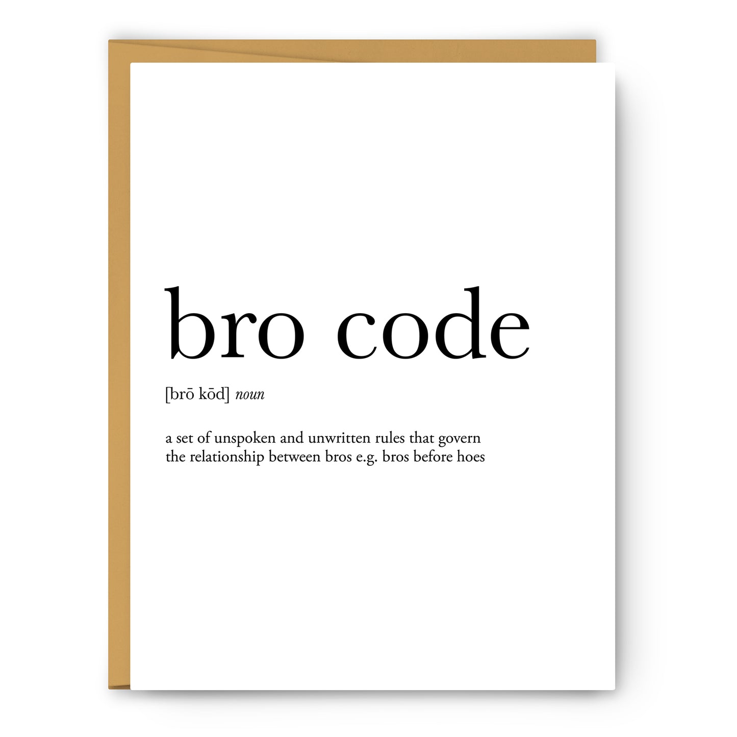Bro Code Definition - Unframed Art Print Or Greeting Card