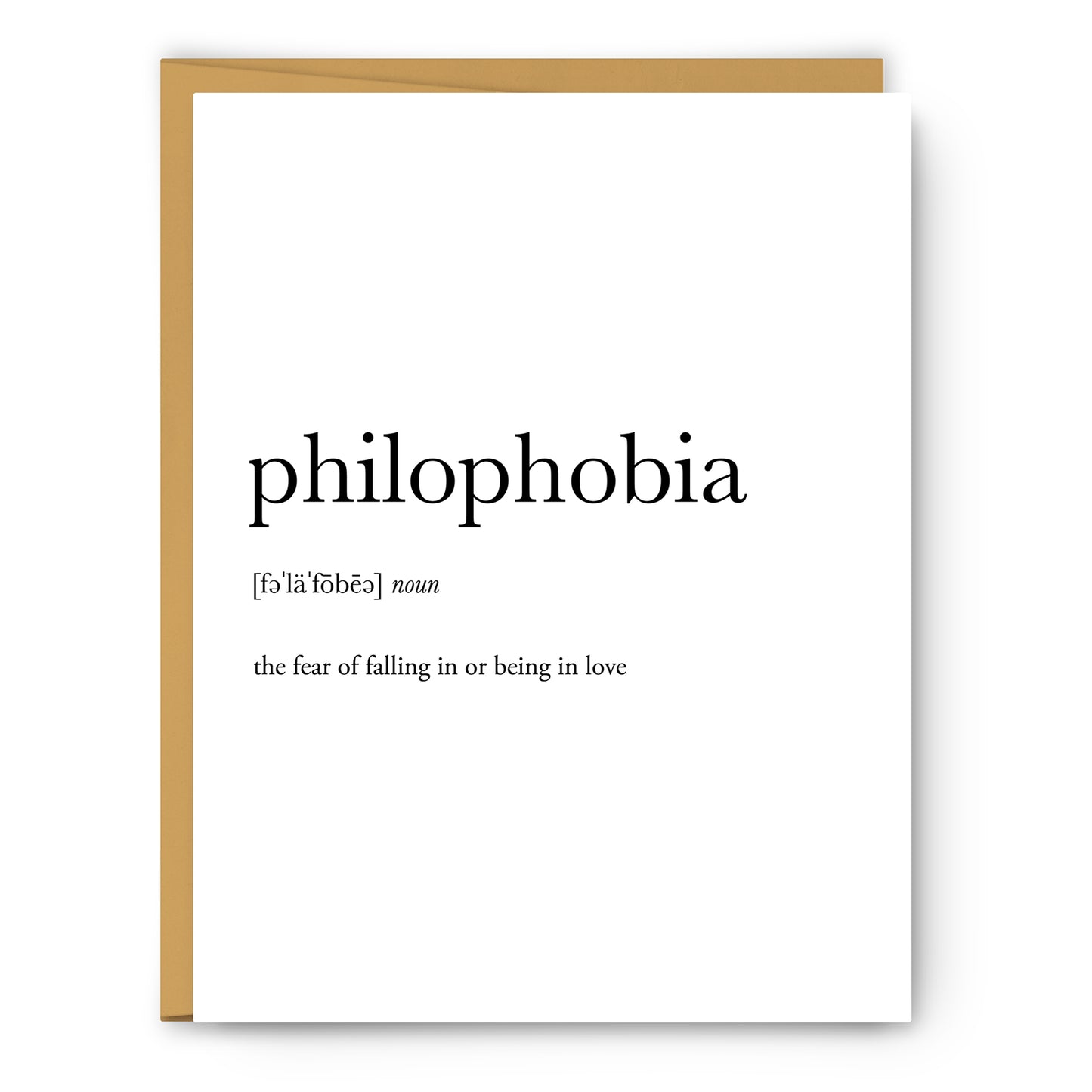 Philophobia Definition - Unframed Art Print Or Greeting Card