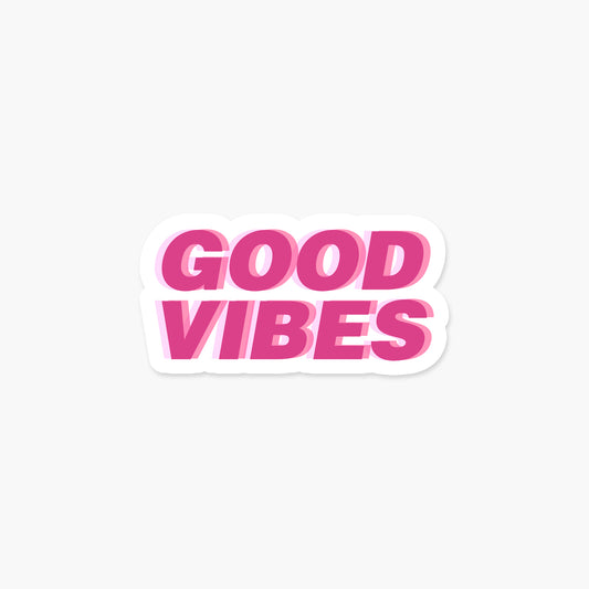 Good Vibes - Pink - Motivational Sticker | Footnotes Paper