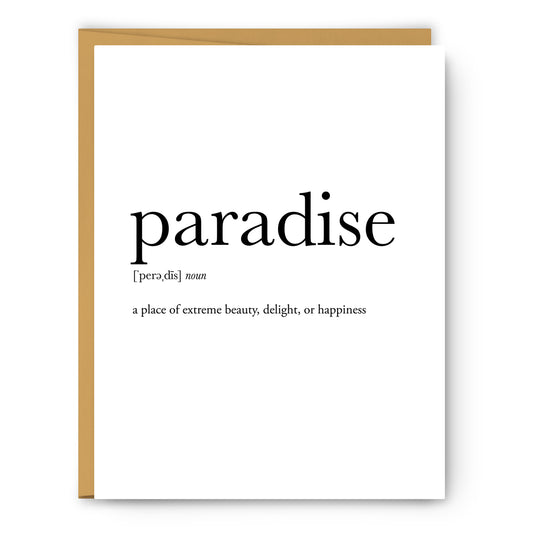 Paradise Definition - Unframed Art Print Or Greeting Card