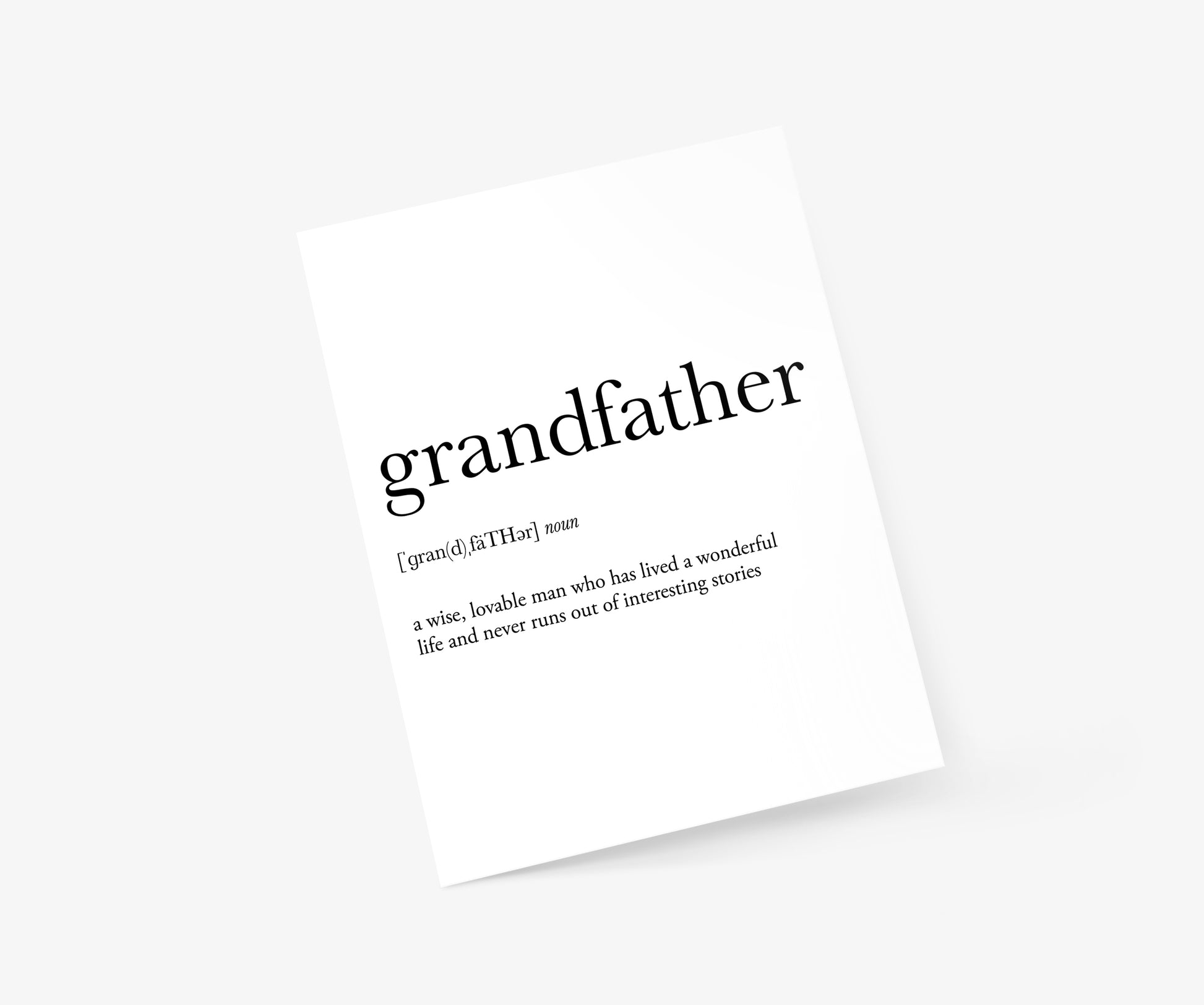 Grandfather Definition Father's Day Card | Footnotes Paper