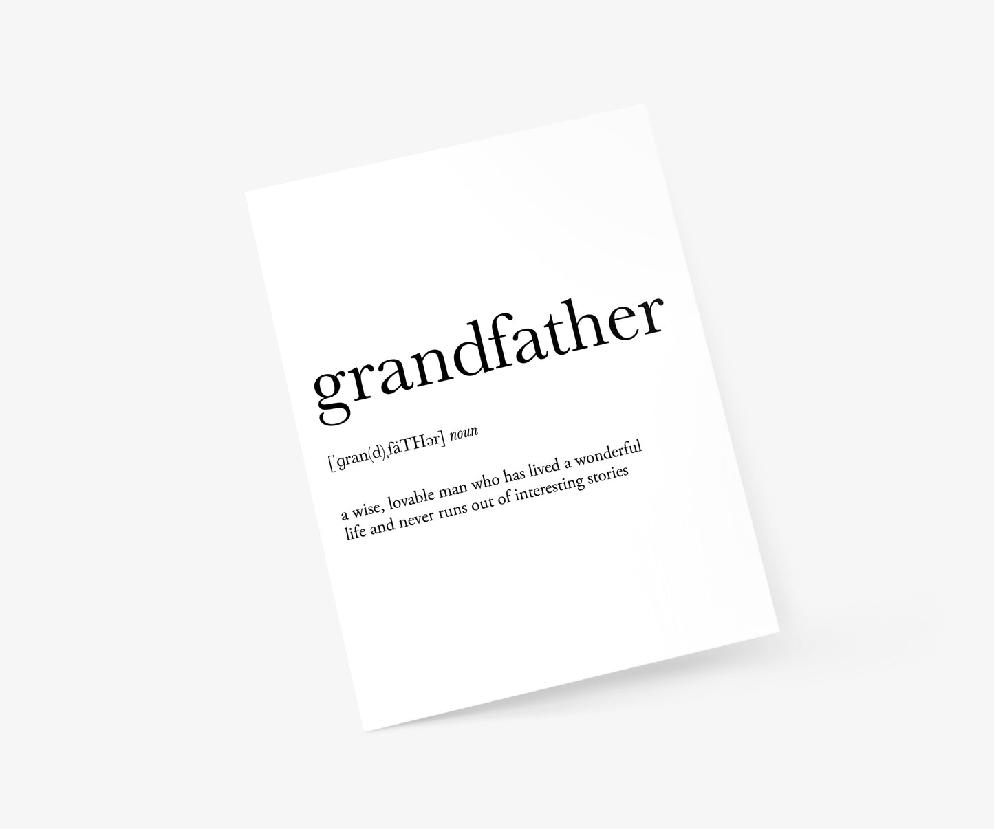 Grandfather Definition Father's Day Card | Footnotes Paper