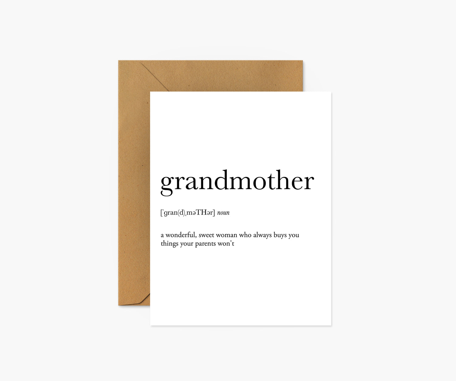 Grandmother Definition - Mother's Day Card | Footnotes Paper