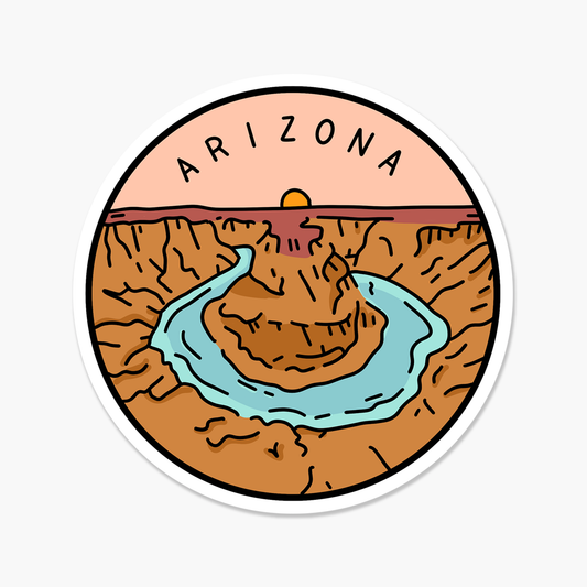 Arizona Illustrated US State Travel Sticker | Footnotes Paper
