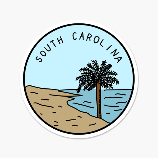 South Carolina Illustrated US State Travel Sticker | Footnotes Paper