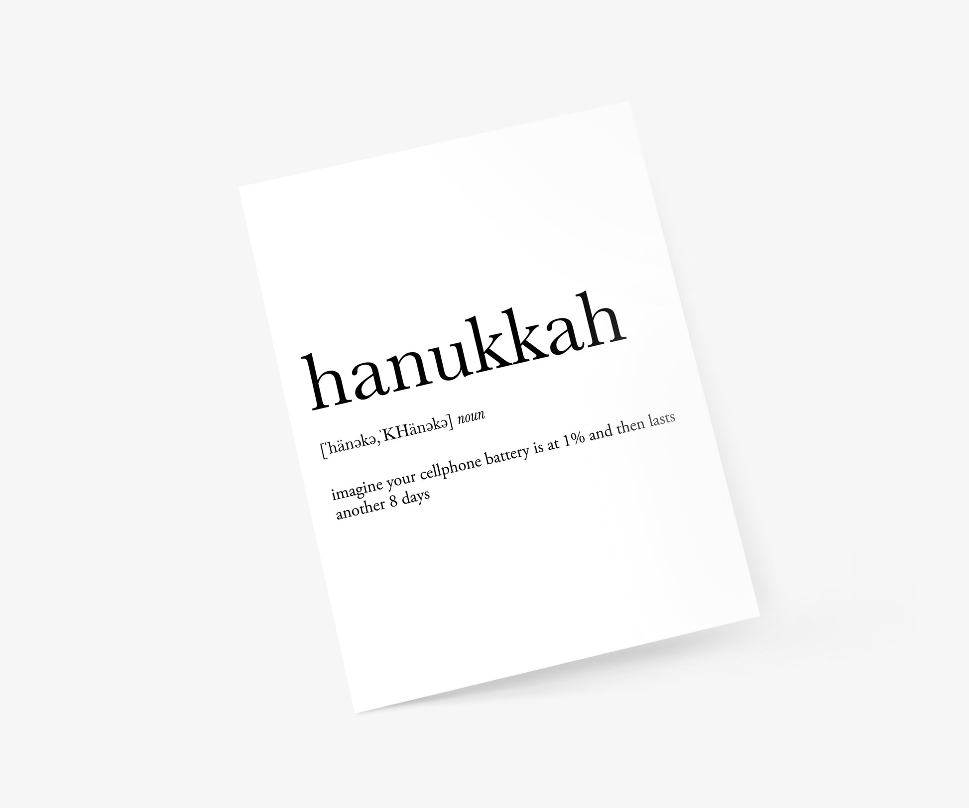 Hanukkah Definition Hannukah Card | Footnotes Paper