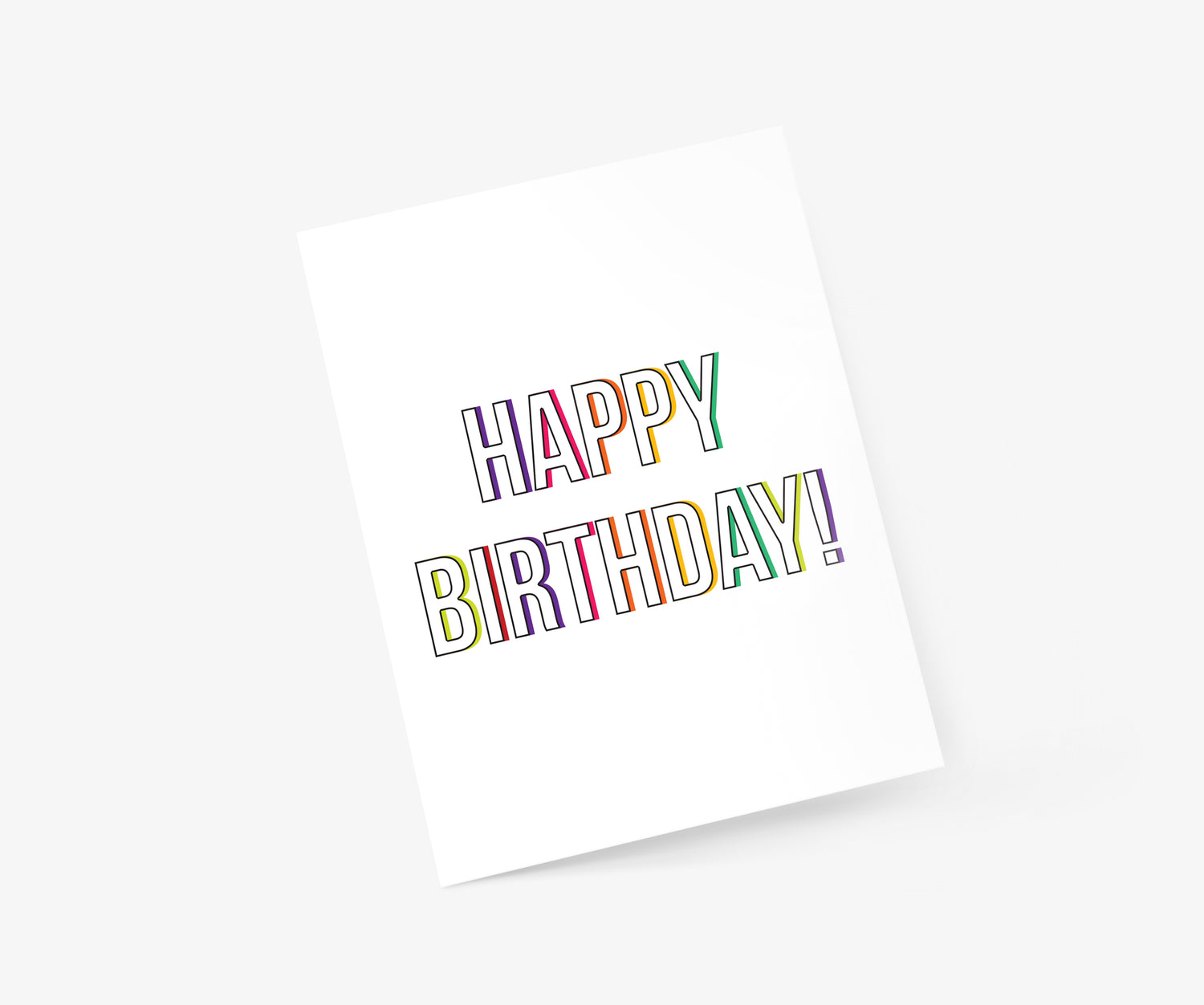 Happy Birthday Colorful Outline Birthday Card | Footnotes Paper