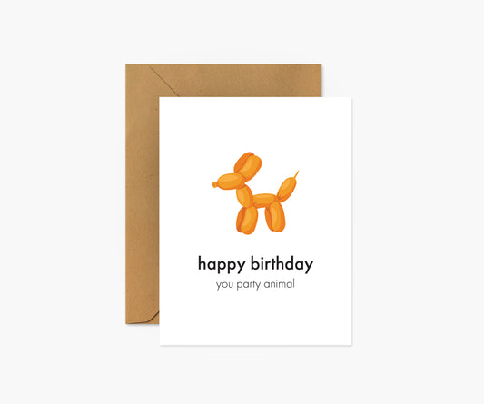 Happy Birthday You Party Animal Birthday Card | Footnotes Paper