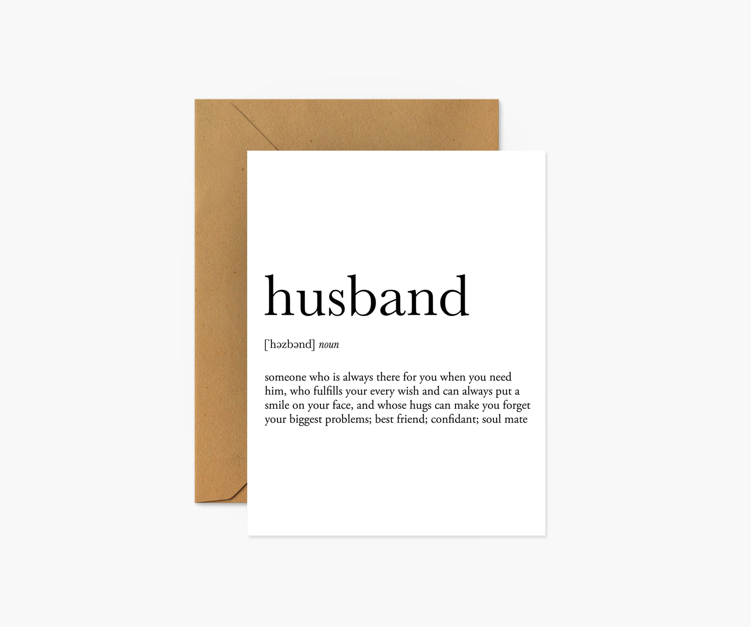 Husband Definition Wedding & Anniversary Card | Footnotes Paper