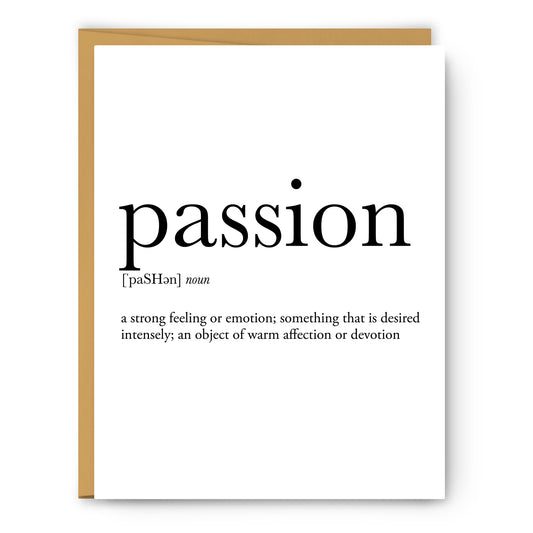 Passion Definition - Unframed Art Print Or Greeting Card