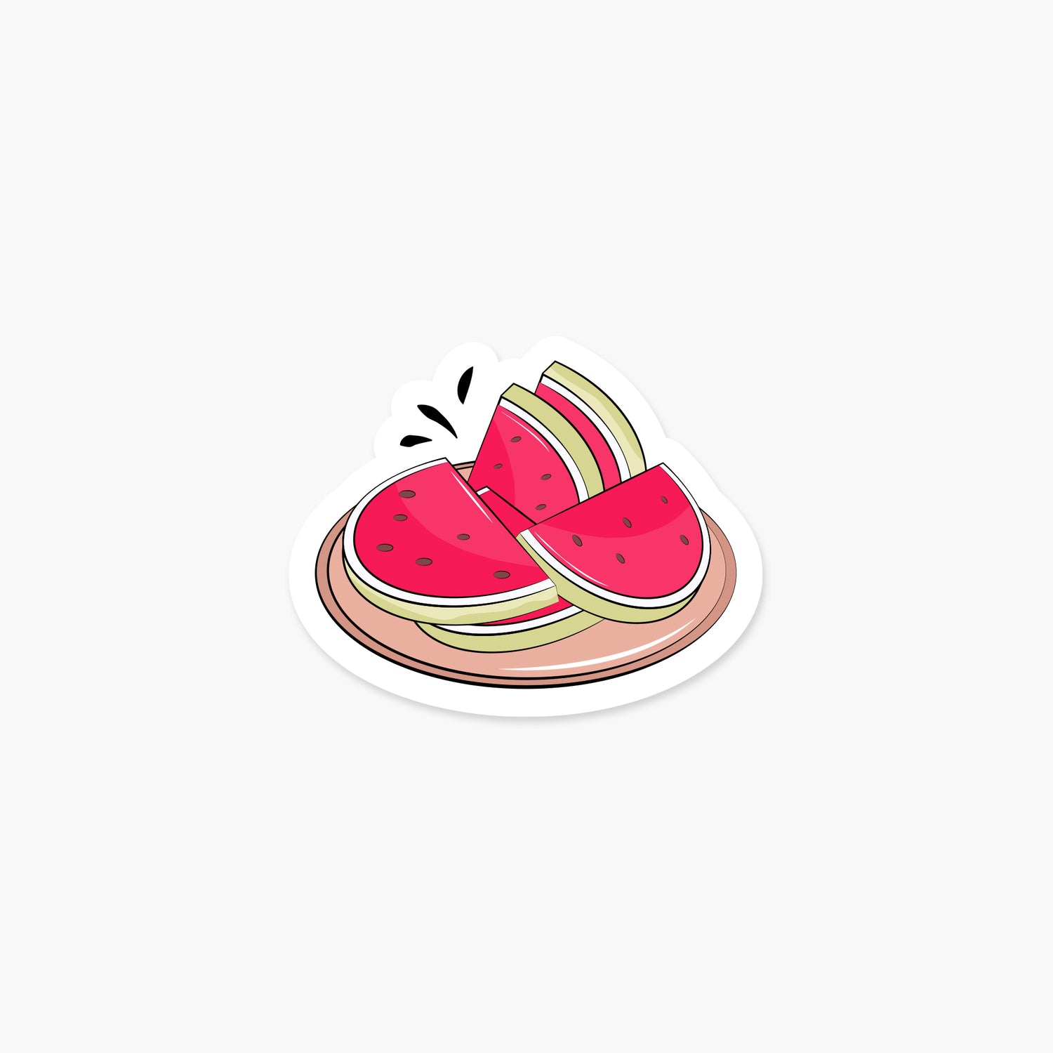 Plate of Watermelon - Summer Sticker | Footnotes Paper