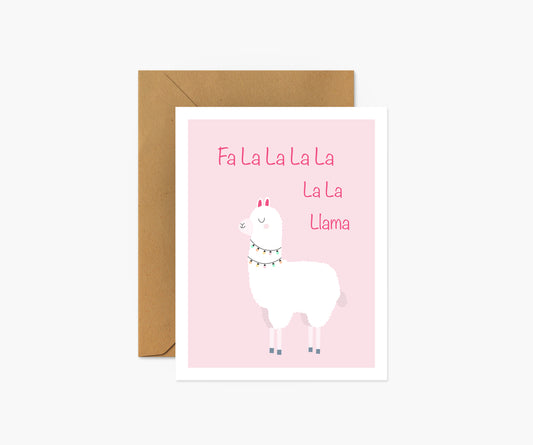 Fa La La La Llama Christmas Card | Footnotes Paper