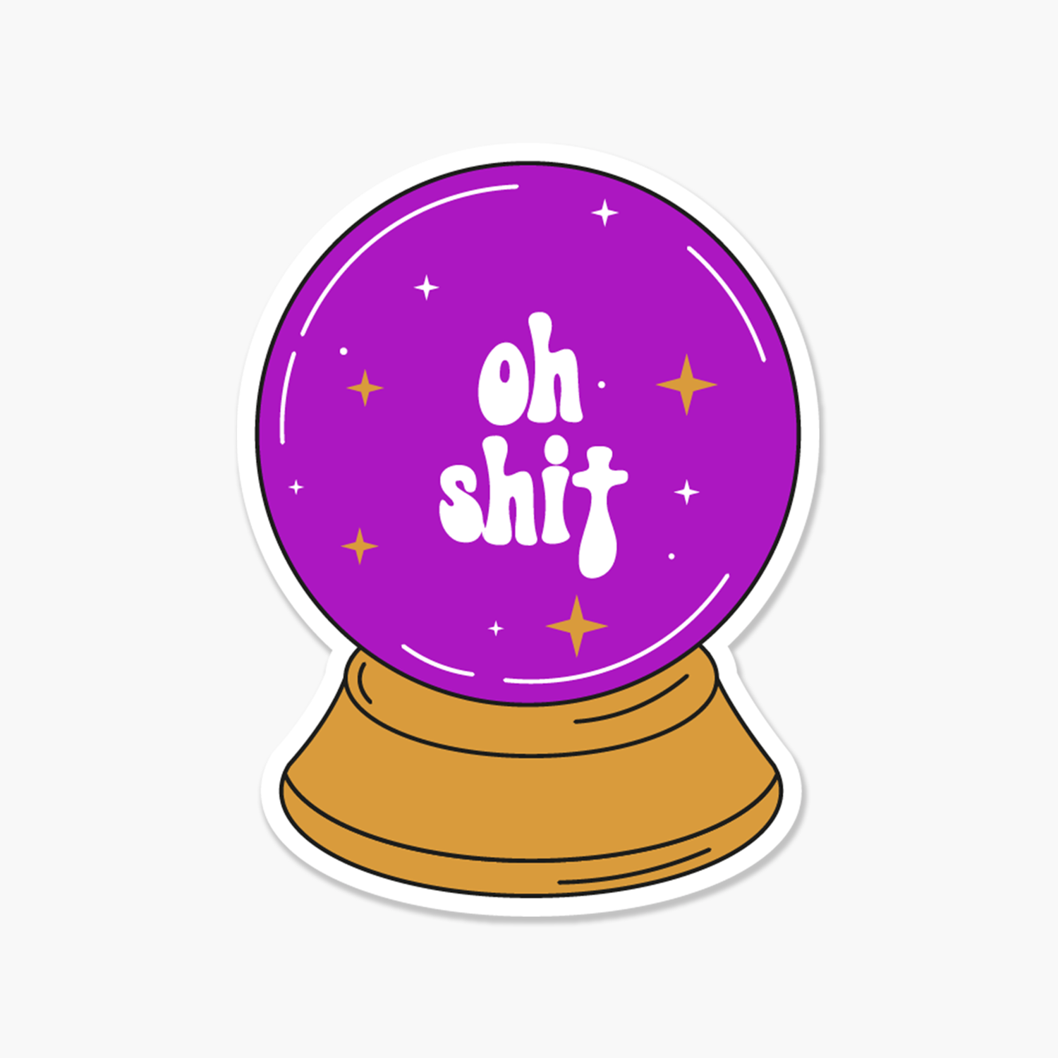 Cyrstal Ball Oh Shit Everyday Sticker | Footnotes Paper