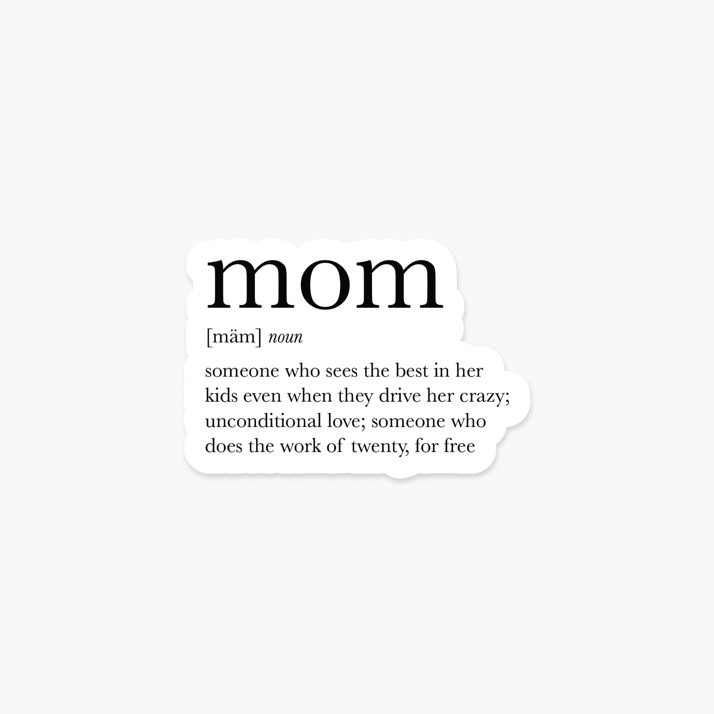 Mom Definition - Baby & Mother Sticker | Footnotes Paper