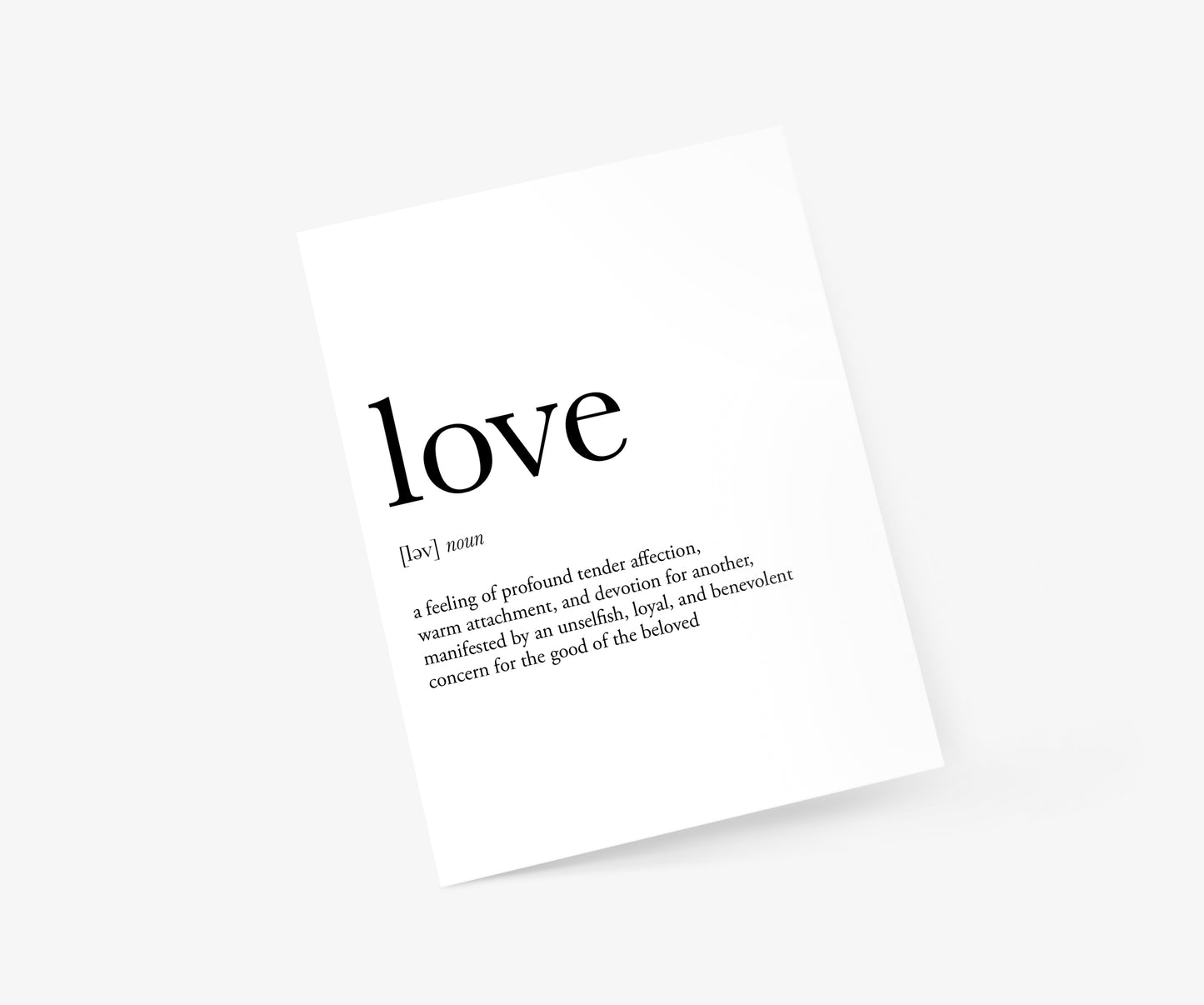 Love Definition Wedding & Anniversary Card | Footnotes Paper