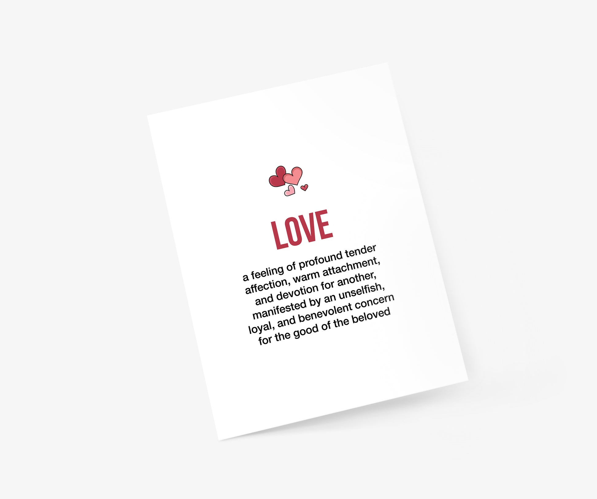 Love Definition Illustration Love & Friendship Card | Footnotes Paper