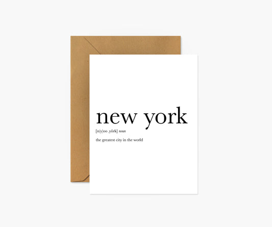 New York Definition - New York City Everyday Card | Footnotes Paper