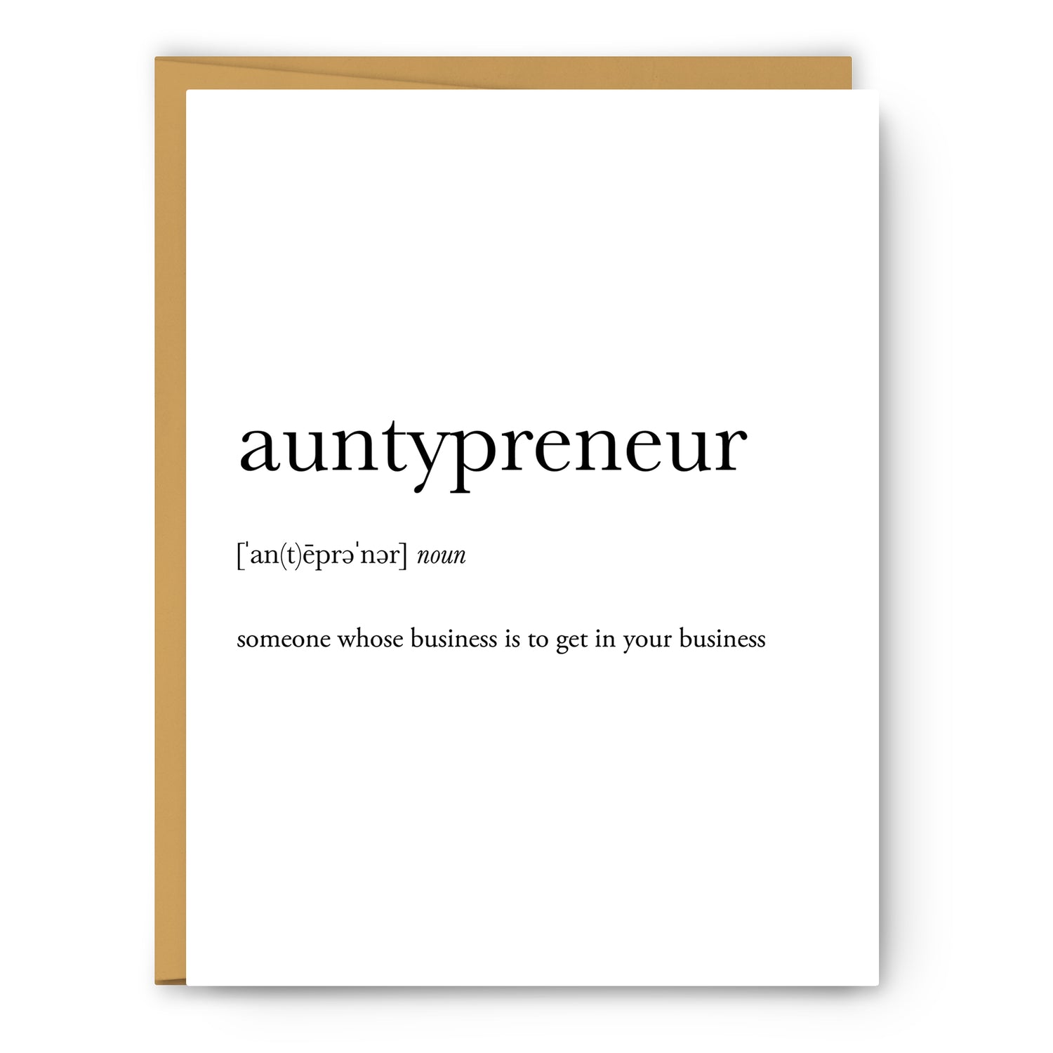 Auntypreneur Definition - Unframed Art Print Or Greeting Card
