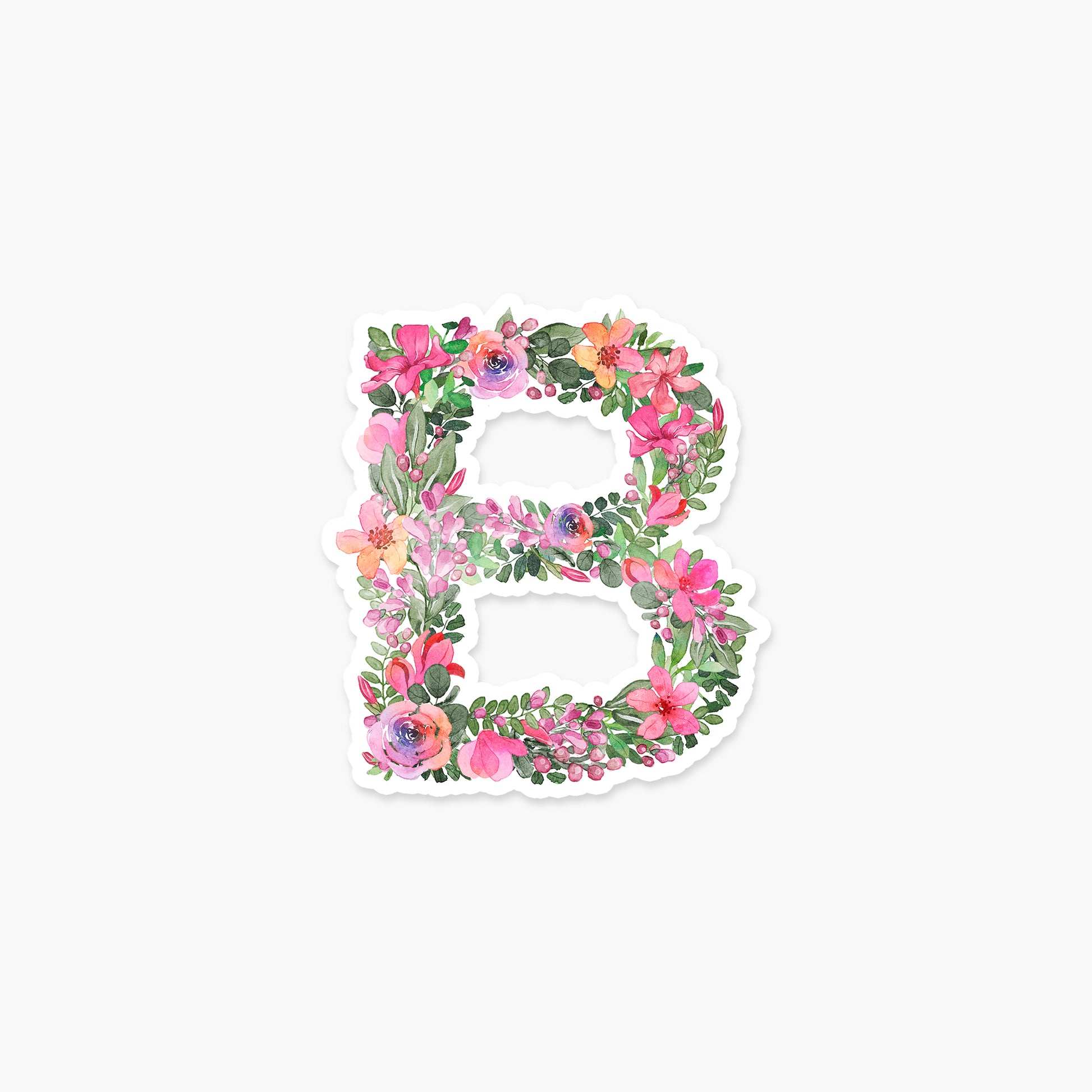 Letter "B" Floral - Monogram Initials Sticker | Footnotes Paper