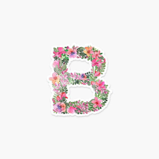 Letter "B" Floral - Monogram Initials Sticker | Footnotes Paper