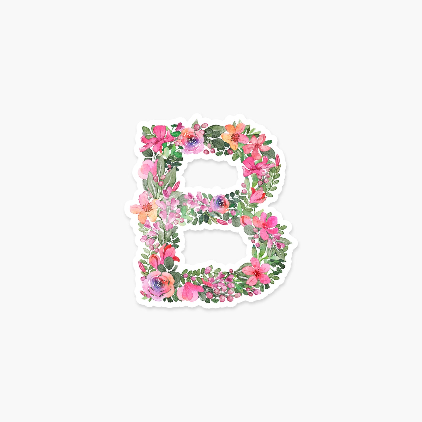 Letter "B" Floral - Monogram Initials Sticker | Footnotes Paper