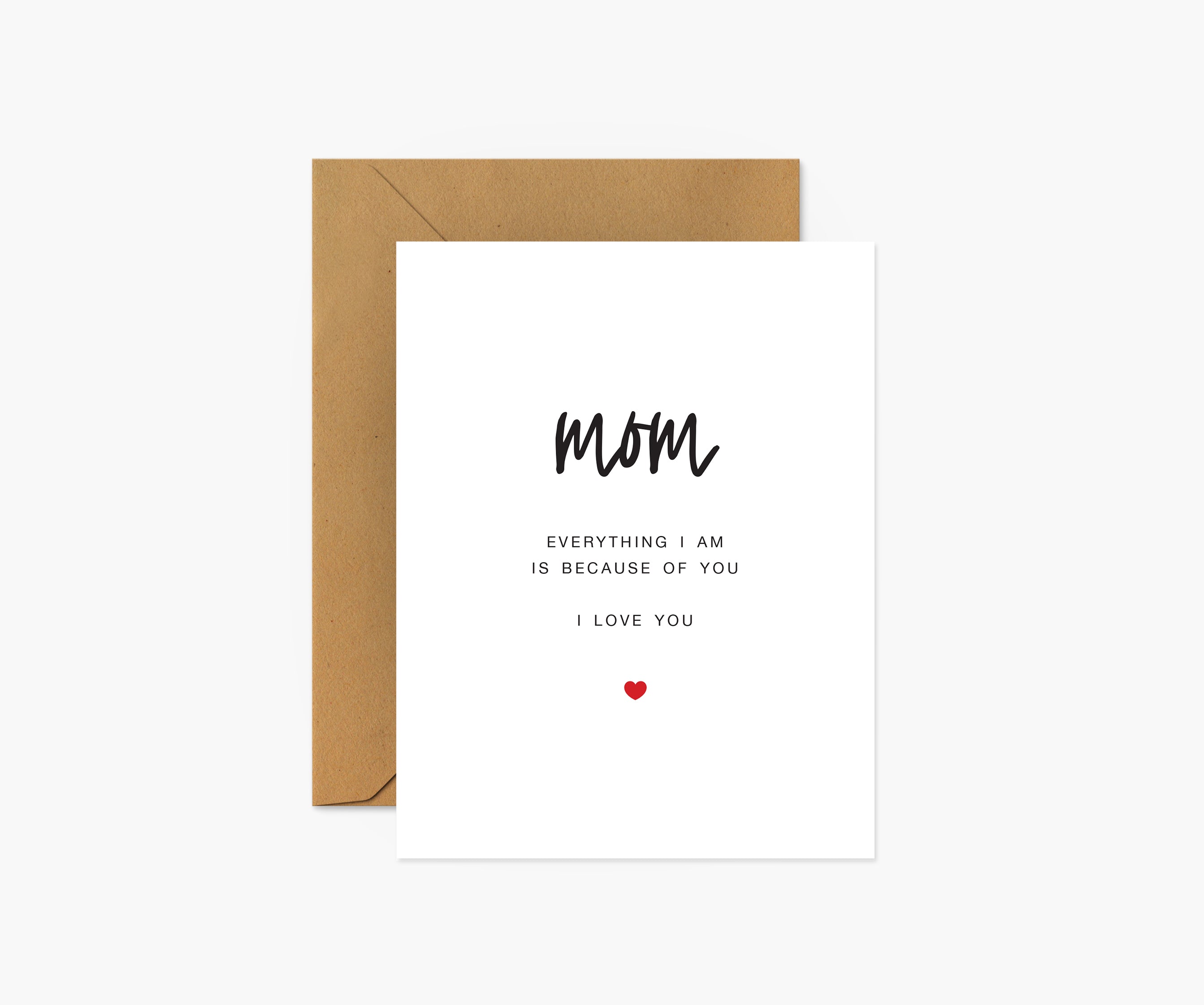 Mom - Everything I Am Is Because Of You - Mother's Day Card | Footnotes ...