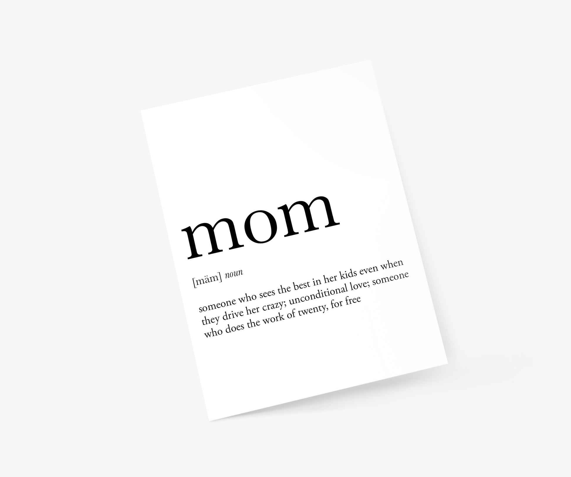 Mom Definition Mother's Day Card | Footnotes Paper