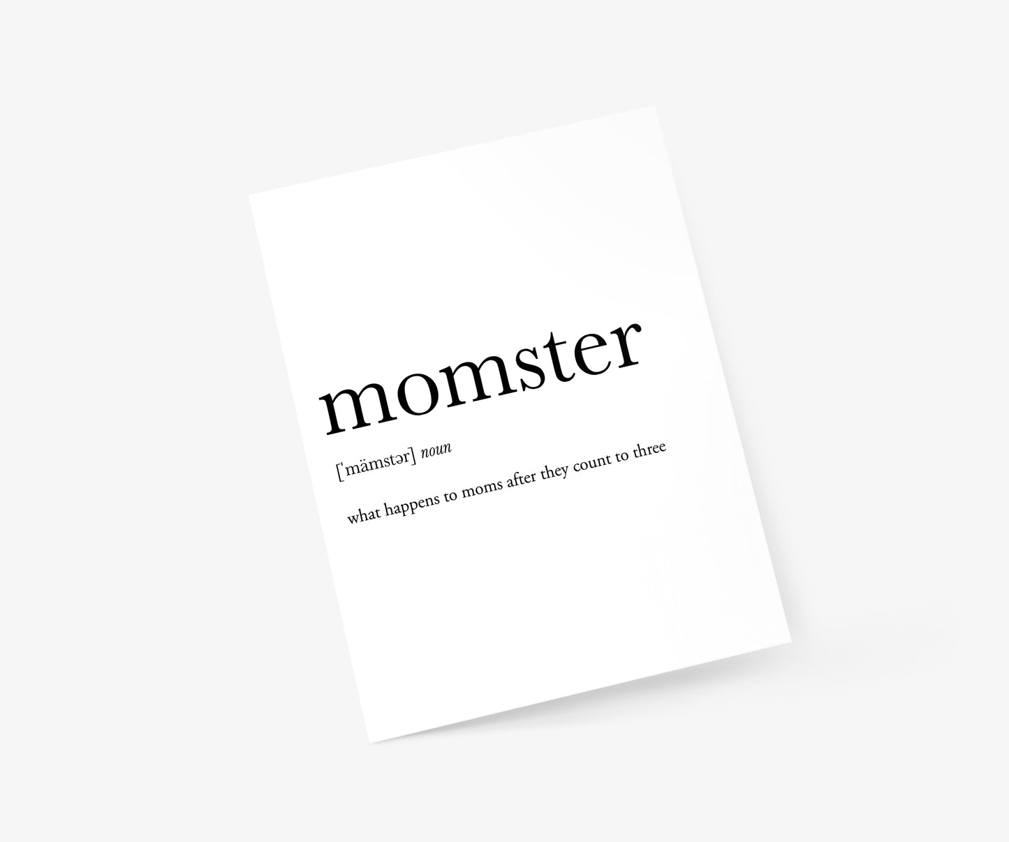 Momster Definition Mother's Day Card | Footnotes Paper