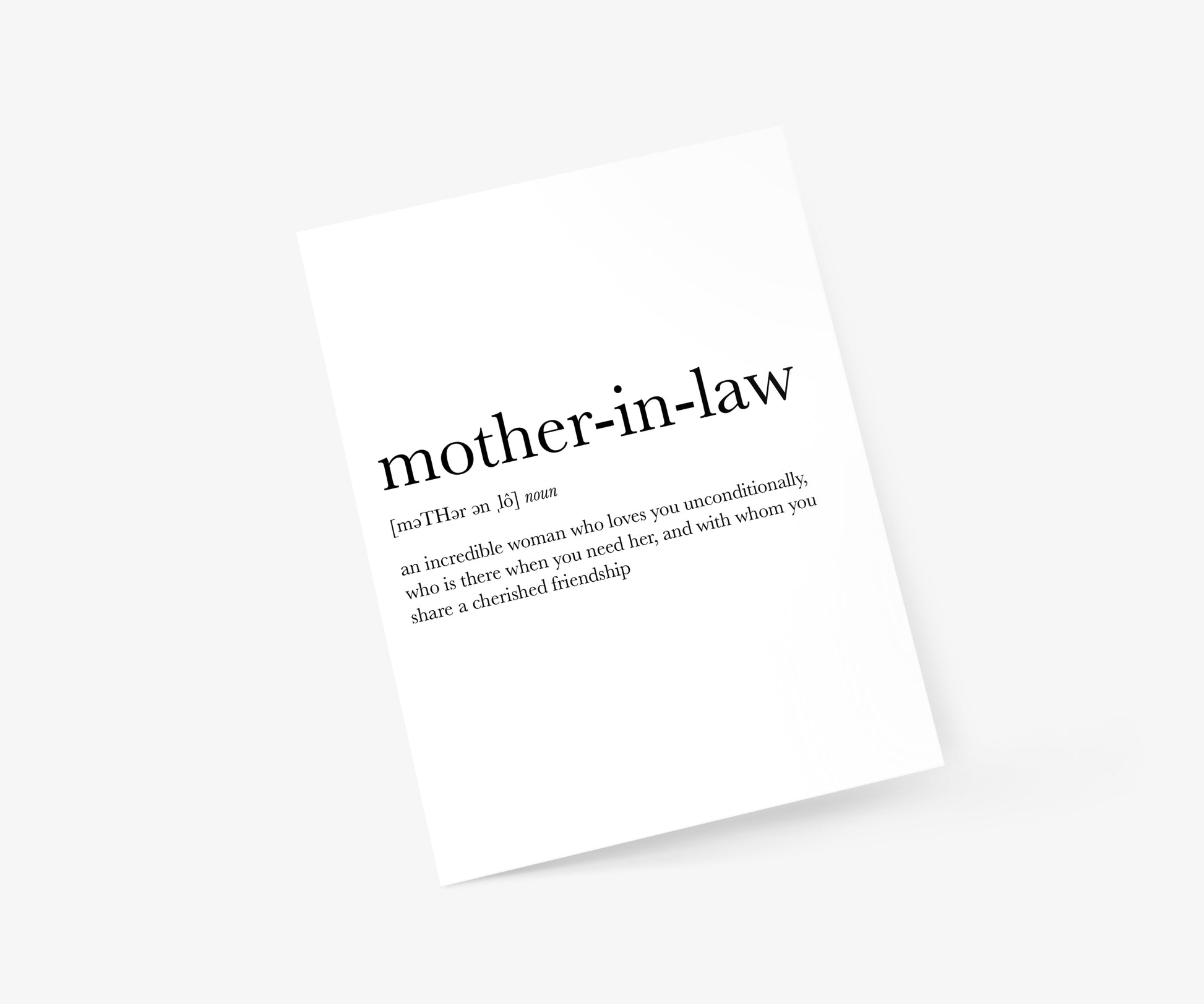 Mother-In-Law Definition Mother's Day Card | Footnotes Paper