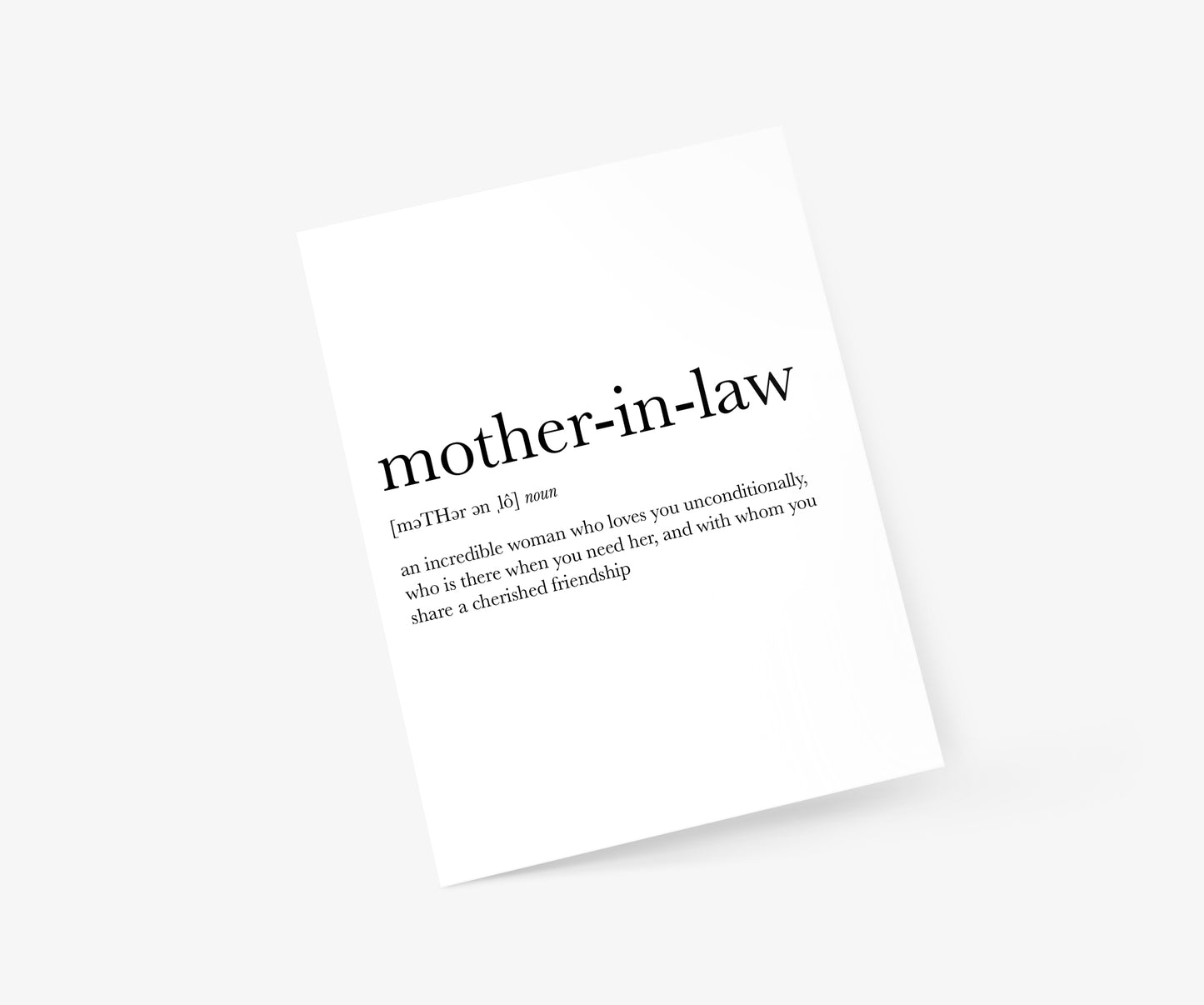 Mother-In-Law Definition Mother's Day Card | Footnotes Paper