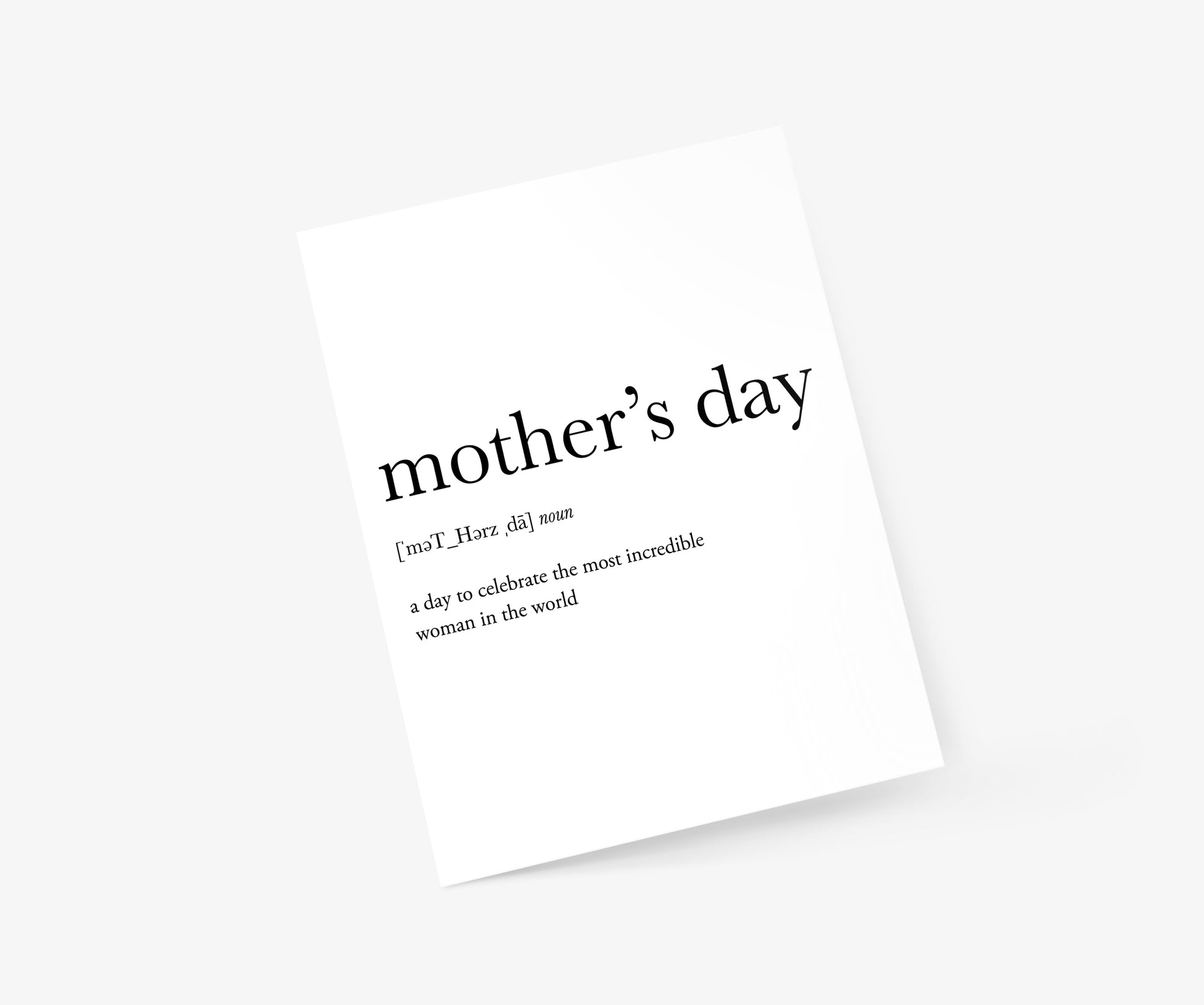 Mother's Day Definition Mother's Day Card | Footnotes Paper