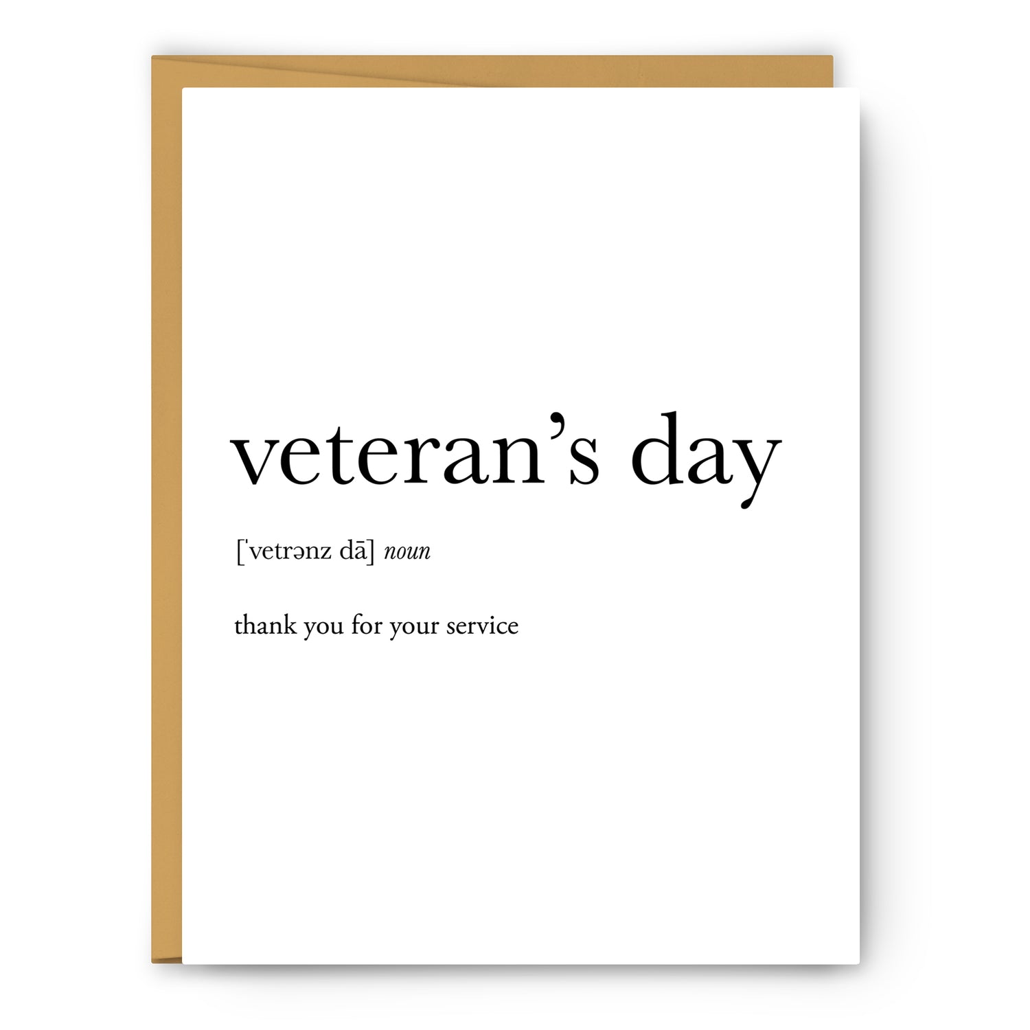 Veteran's Day Definition Everyday Card