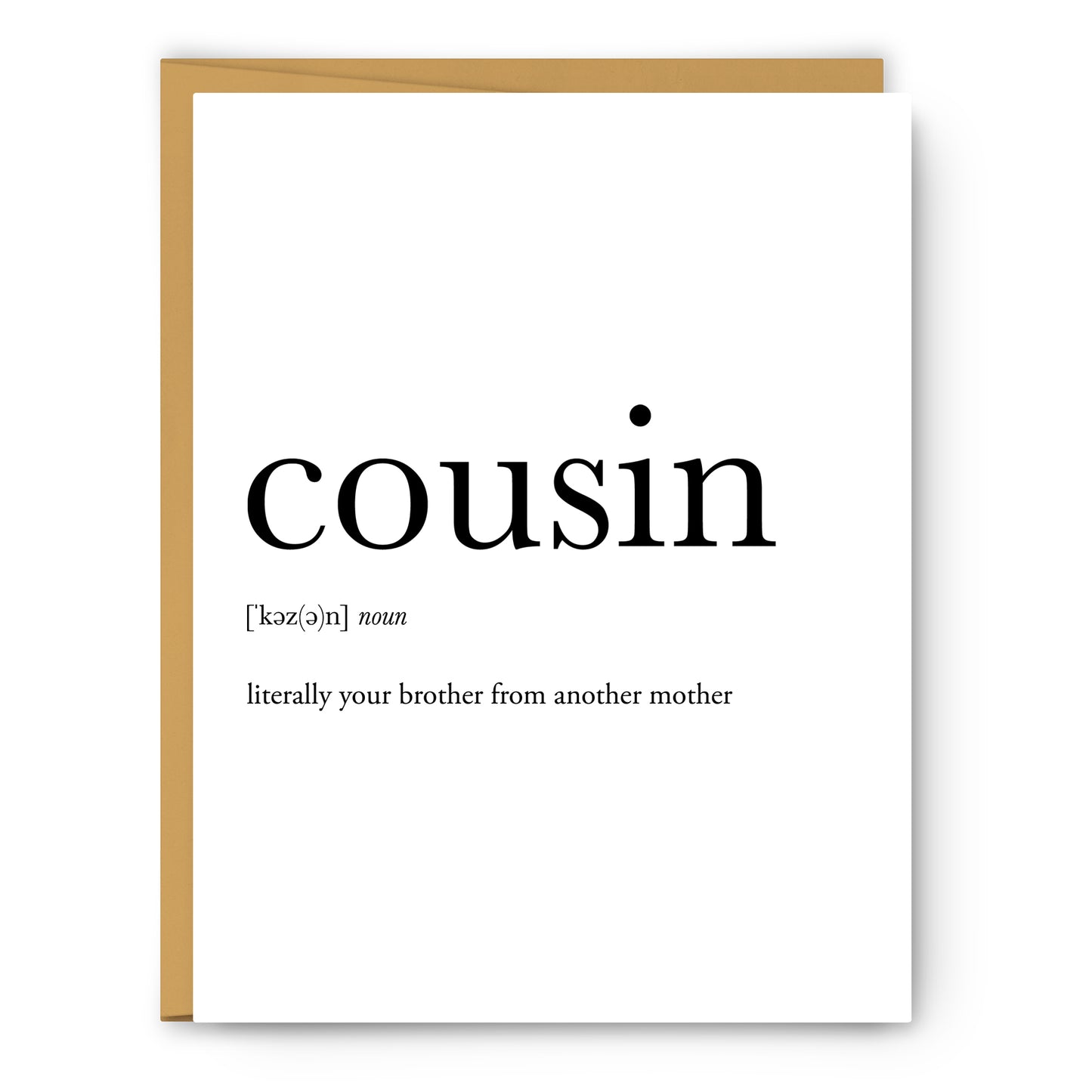Cousin (Male) Definition - Unframed Art Print Or Greeting Card