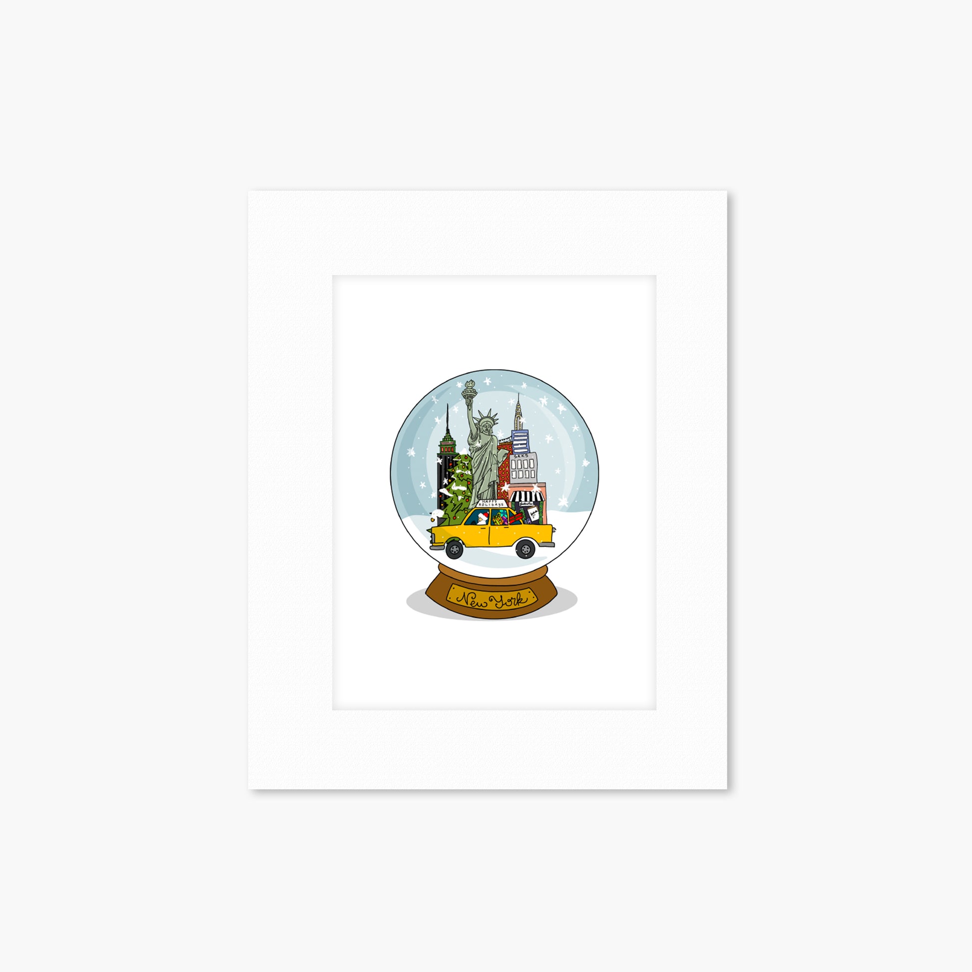 New York in a Snow Globe - Around New York Christmas Wall Art | Footnotes Paper