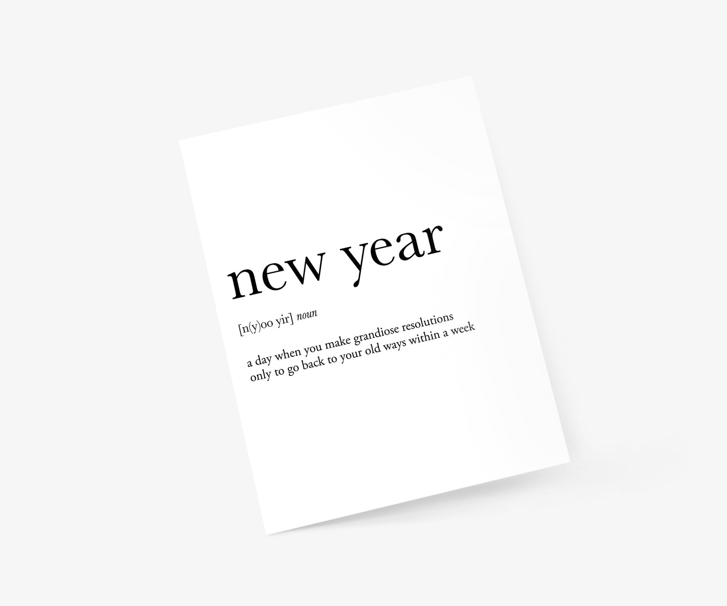 New Year Definition New Year's Greeting Card | Footnotes Paper