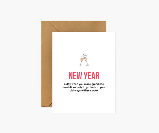 New Year Definition Illustration New Year's Greeting Card | Footnotes Paper