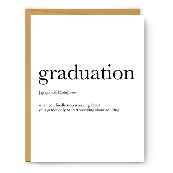 Graduation Definition - Graduation Card for the New Grad – Footnotes Paper