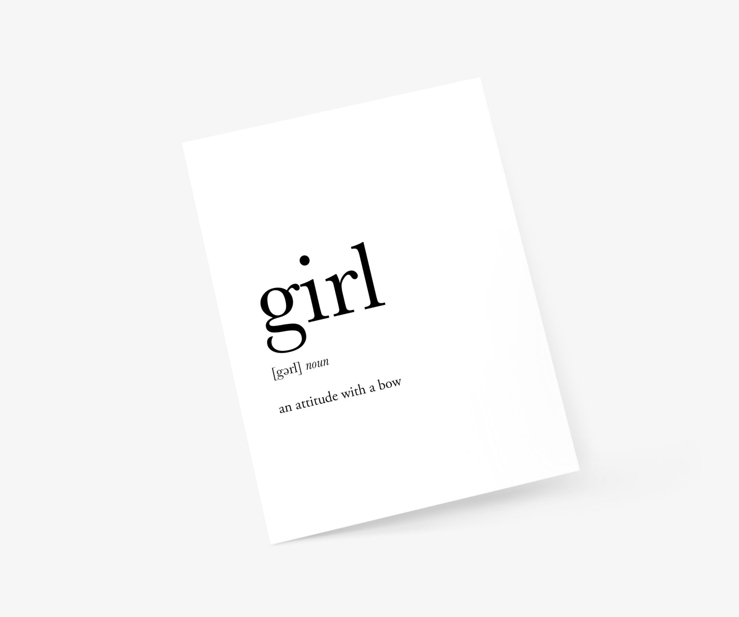 Girl Definition Baby Card | Footnotes Paper