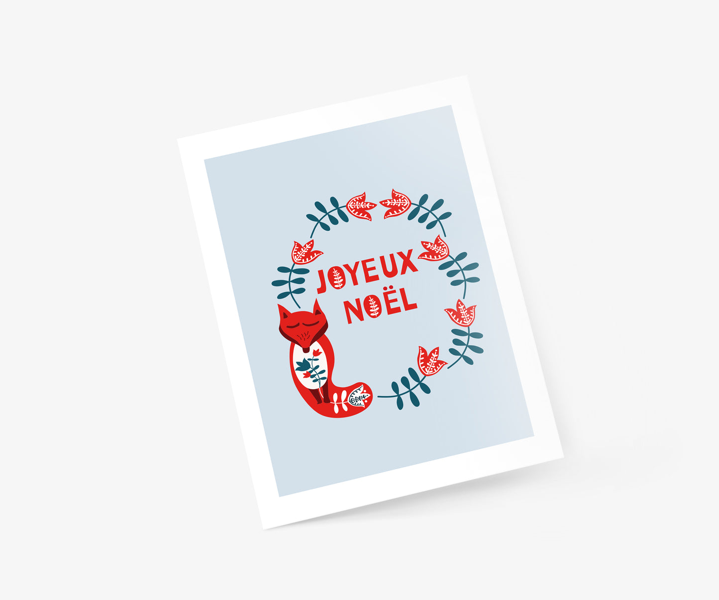 Joyeux Noel Fox Christmas Card | Footnotes Paper