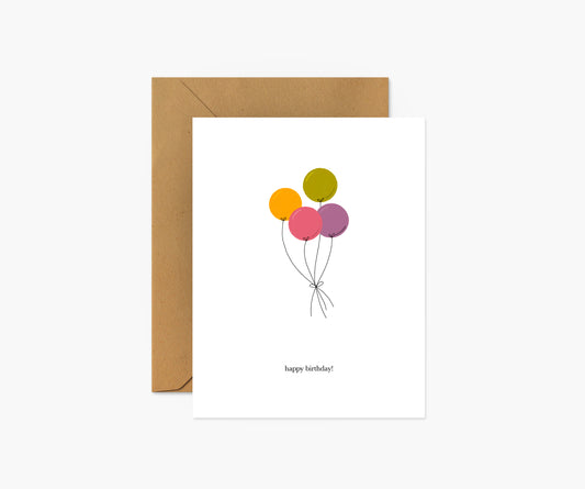 Happy Birthday Balloons Birthday Card | Footnotes Paper