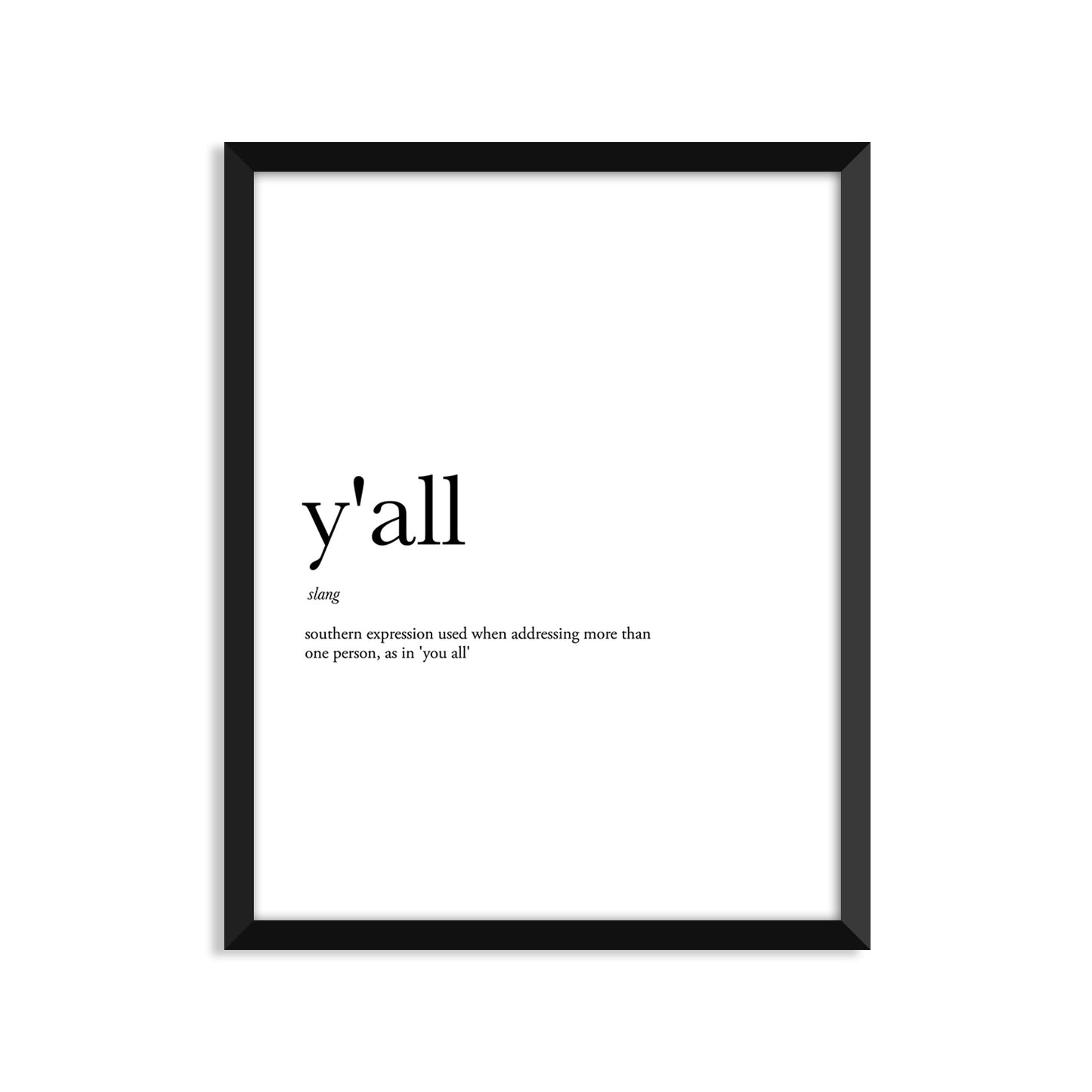 Y'All Definition - Unframed Art Print Or Greeting Card