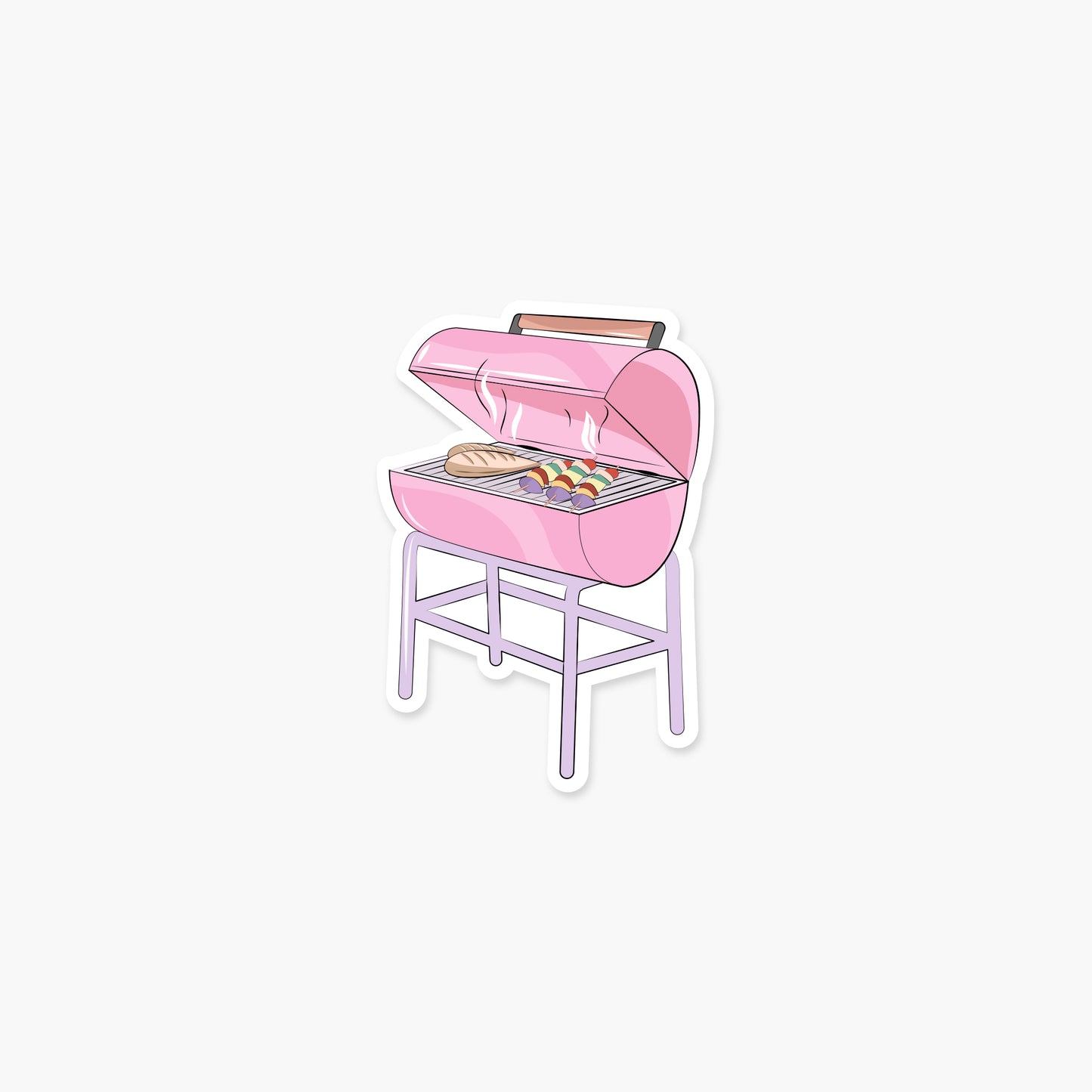 Pink BBQ Grill - Summer Sticker | Footnotes Paper