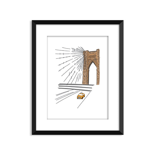 Around New York Brooklyn Bridge - Unframed Art Print Or Greeting Card