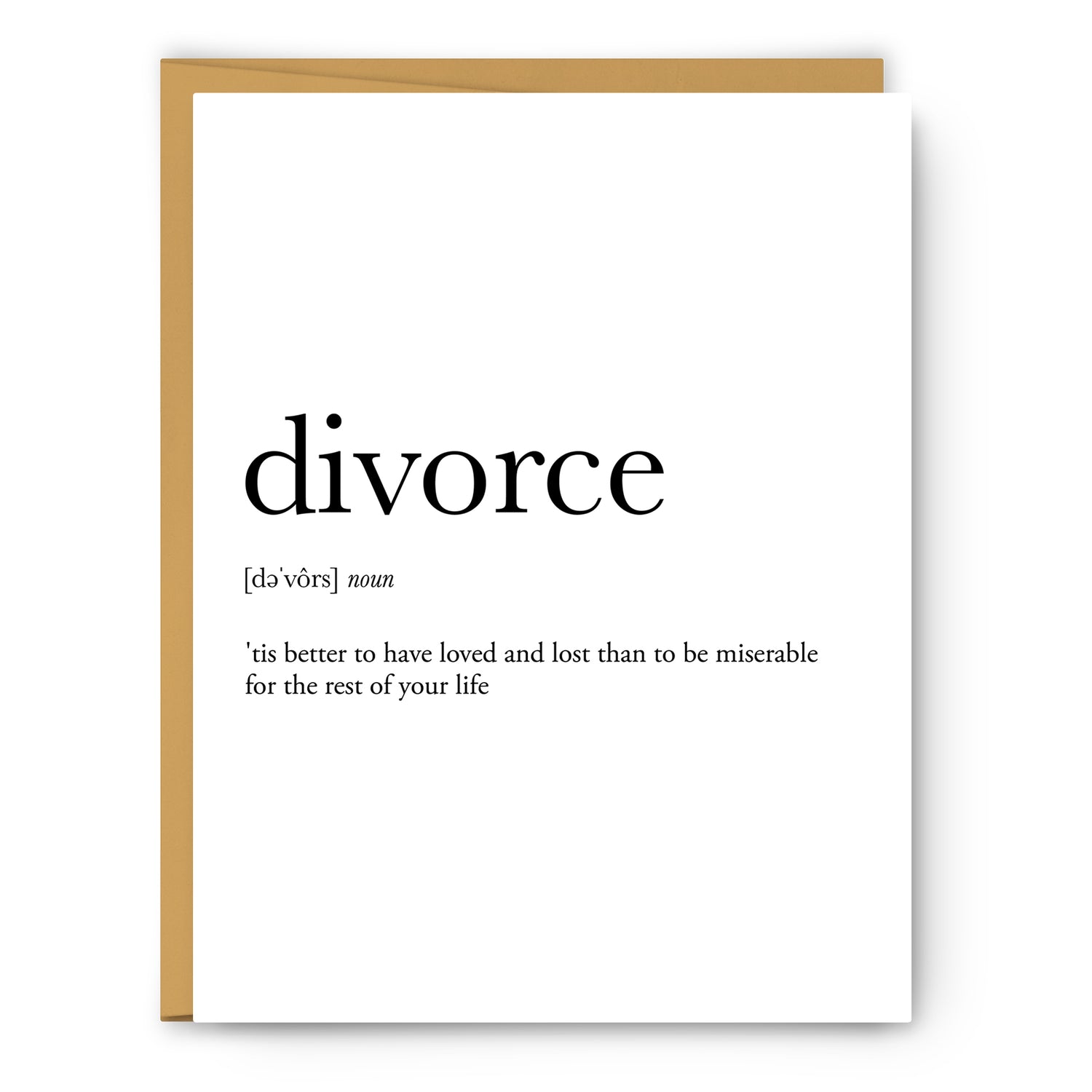 Divorce Definition - Unframed Art Print Or Greeting Card