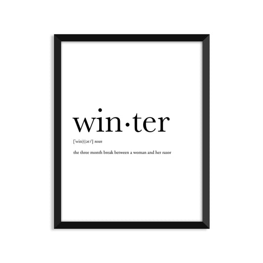 Winter Definition - Unframed Art Print Or Greeting Card