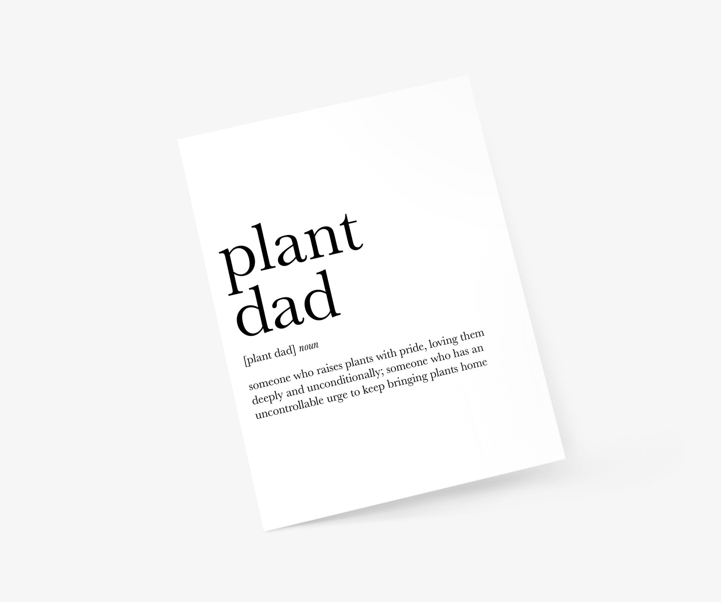 Plant Dad Definition Father's Day Card | Footnotes Paper