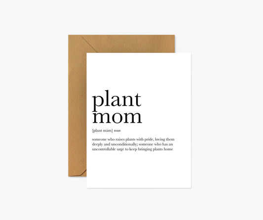 Plant Mom Definition Mother's Day Card | Footnotes Paper