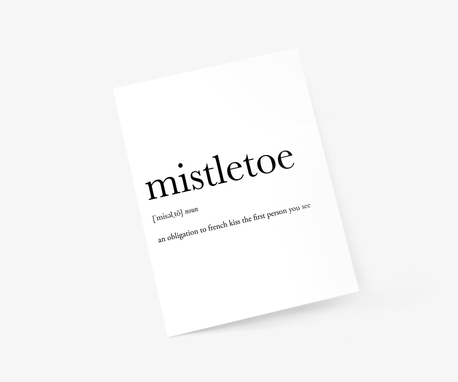 Mistletoe Definition Christmas Card | Footnotes Paper