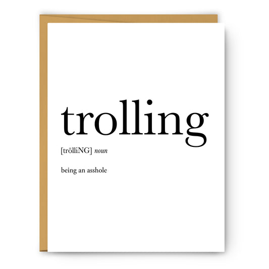 Trolling Definition - Unframed Art Print Or Greeting Card